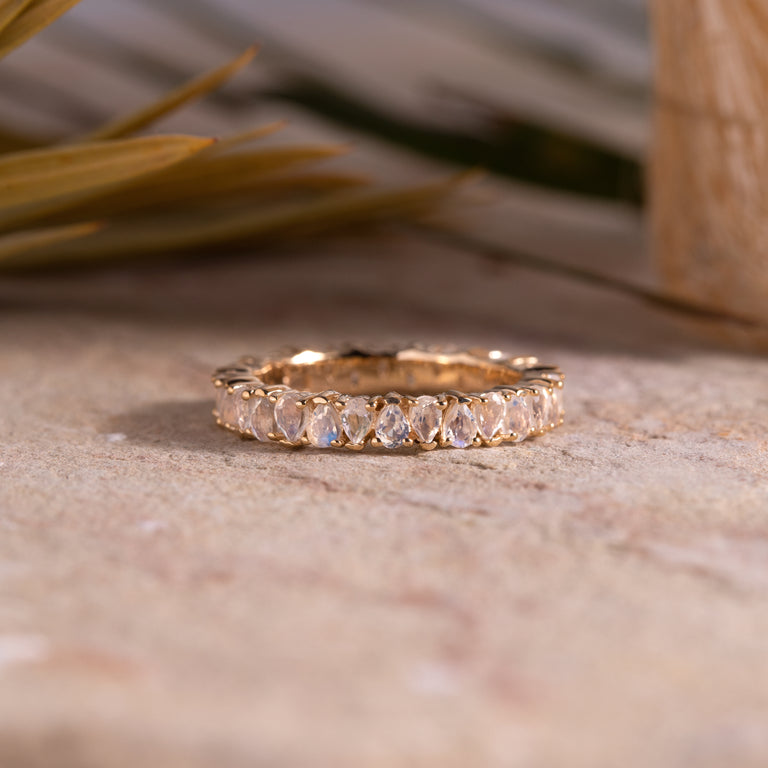 Ring AYAT Mondstein 2X4mm Silber