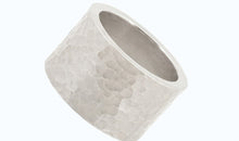 Ring SIMON – Massiv Silber, 15 mm, gehämmert & matt