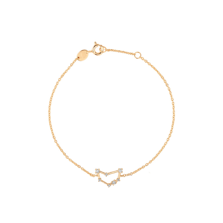 Sternzeichen Armband Steinbbock Capricorn  Silber 18k gelbvergoldet