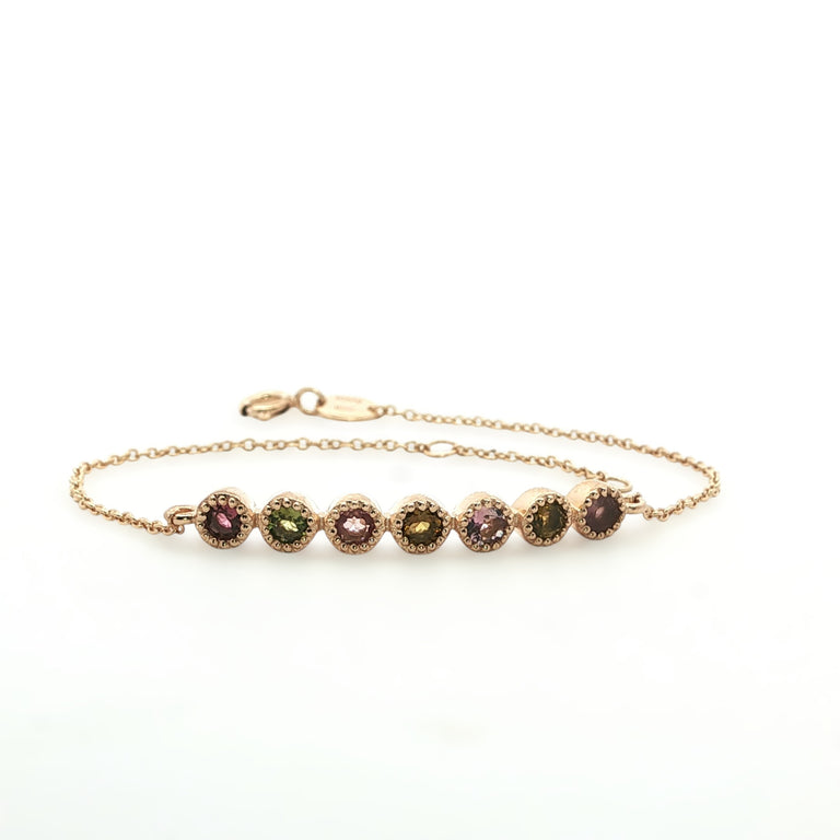Feines Silberarmband mit Multiturmalinen