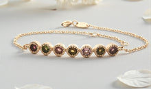 Feines Silberarmband mit Multiturmalinen