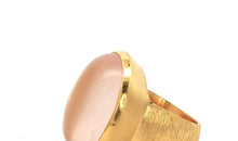 Unikat-Ring mit Rosenquarz  – 925 Silber vergoldet
