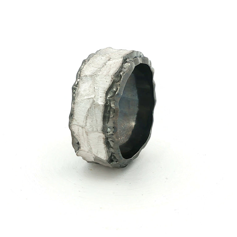 Ring MARIUS schwarz-weiss 12mm breit