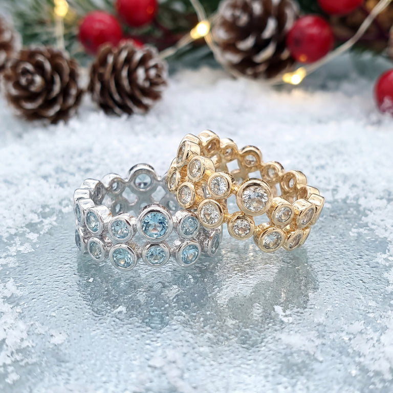 Ring AURELIA mit blauen Topasen