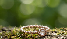 Ring Twist mit Rosenquarz