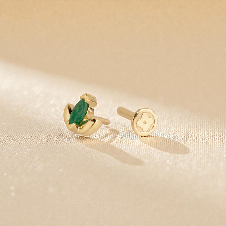 Piercing MINI LOTUS  Smaragd