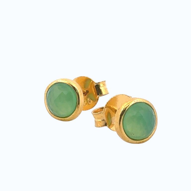 Chrysopras Ohrstecker 6 mm