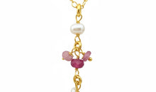 Feine Y-Kette mit Rosturmalin und Perlen – elegant & filigran