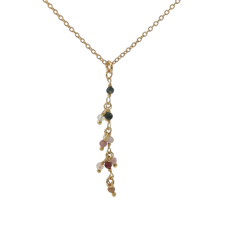Feine Y-Kette mit Multiturmalin – elegant & filigran