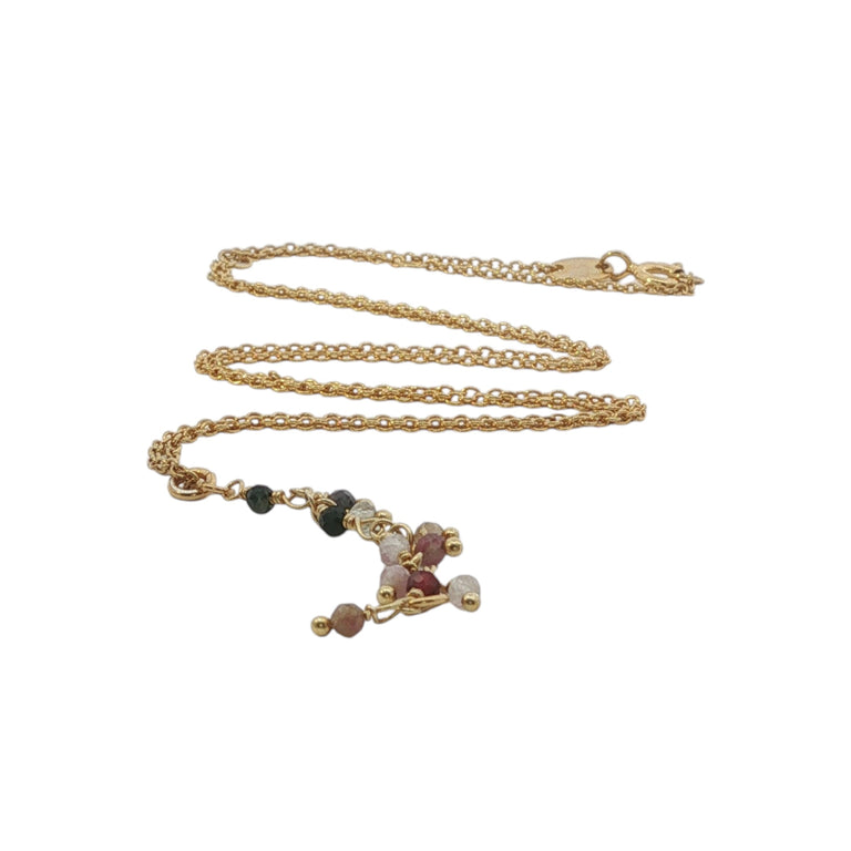 Feine Y-Kette mit Multiturmalin – elegant & filigran