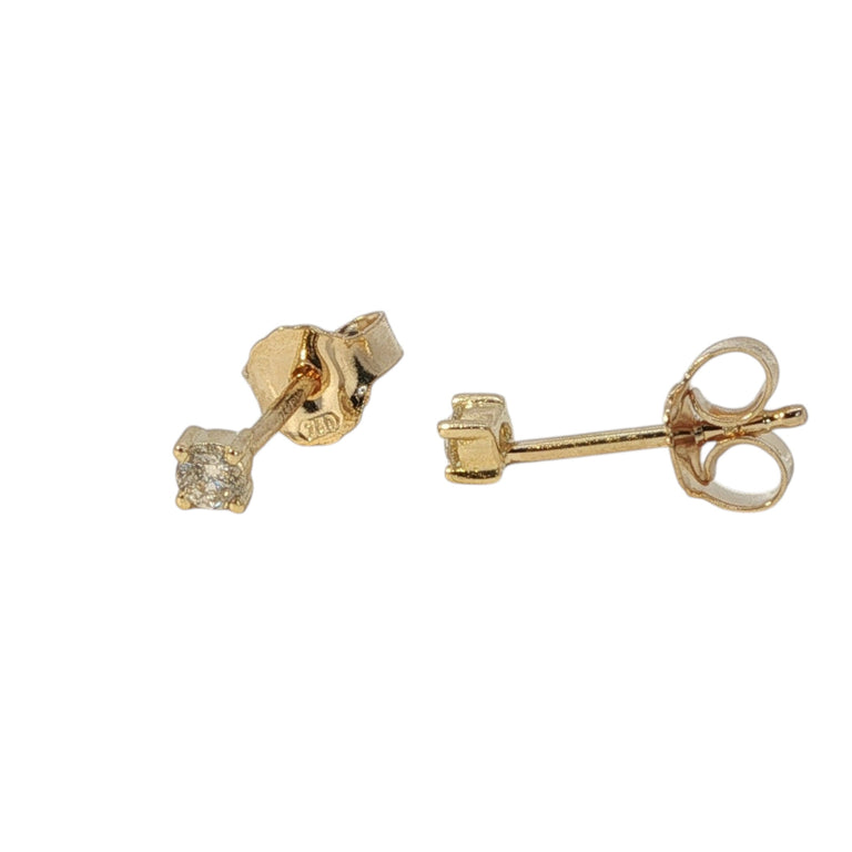 Ohrstecker DIANA mit Diamant Full Cut 2.5 mm 18 K Gelbgold