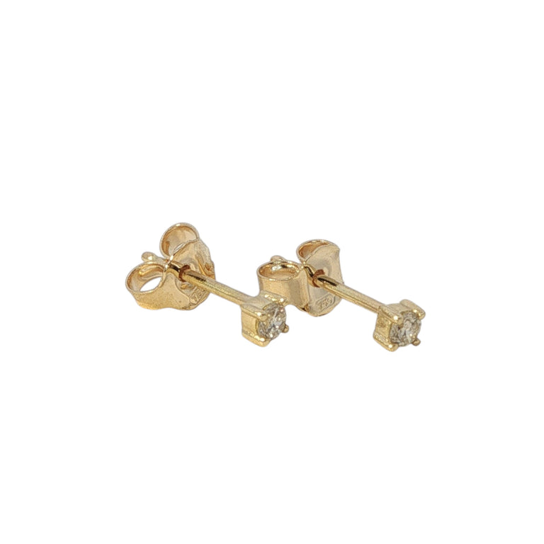 Ohrstecker DIANA mit Diamant Full Cut 2.5 mm 18 K Gelbgold