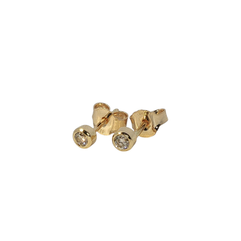 Ohrstecker ESTIA mit Diamant Full Cut 2.5 mm 18 K Gelbgold