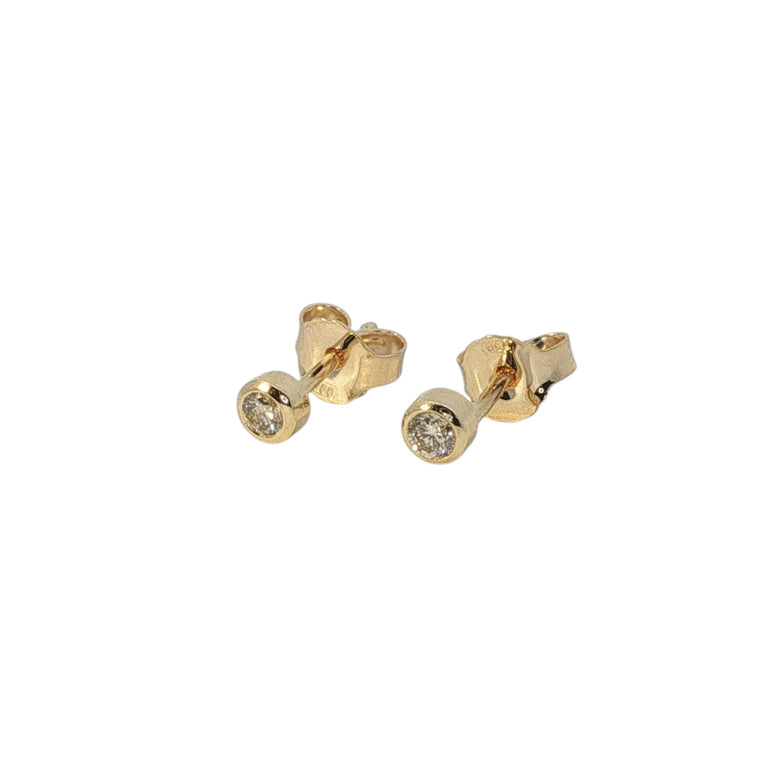 Ohrstecker ESTIA mit Diamant Full Cut 2.5 mm 18 K Gelbgold