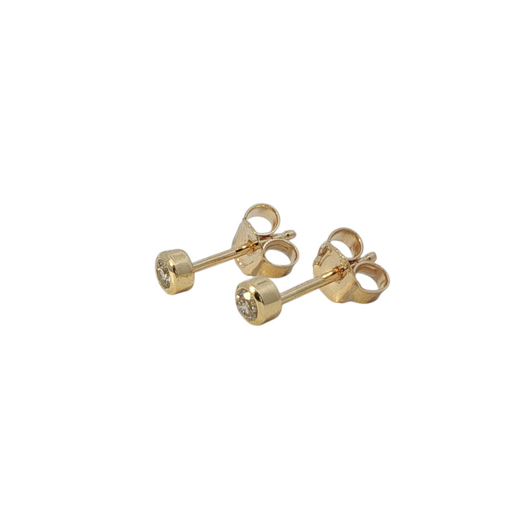 Ohrstecker ESTIA mit Diamant Full Cut 2.5 mm 18 K Gelbgold