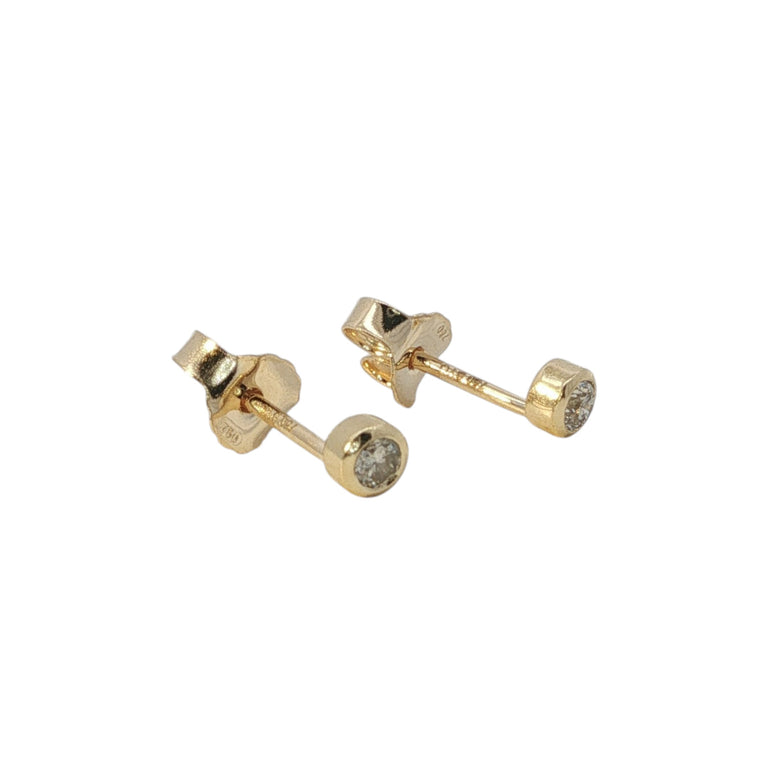 Ohrstecker ESTIA mit Diamant Full Cut 2.5 mm 18 K Gelbgold