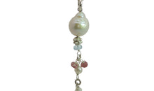 Ypsilon Halskette mit Barockperle und Turmalin-Charms