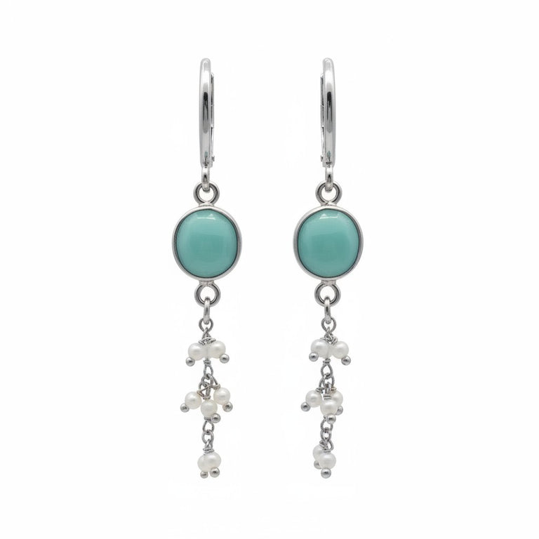 Creolen mit Amazonite und Mondsteinen