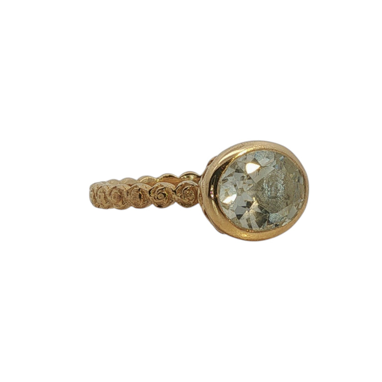Aquamarine Ring Oval 8 X 10 mm – Floral