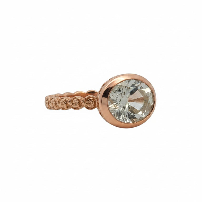 Aquamarine Ring Oval 8 X 10 mm – Floral