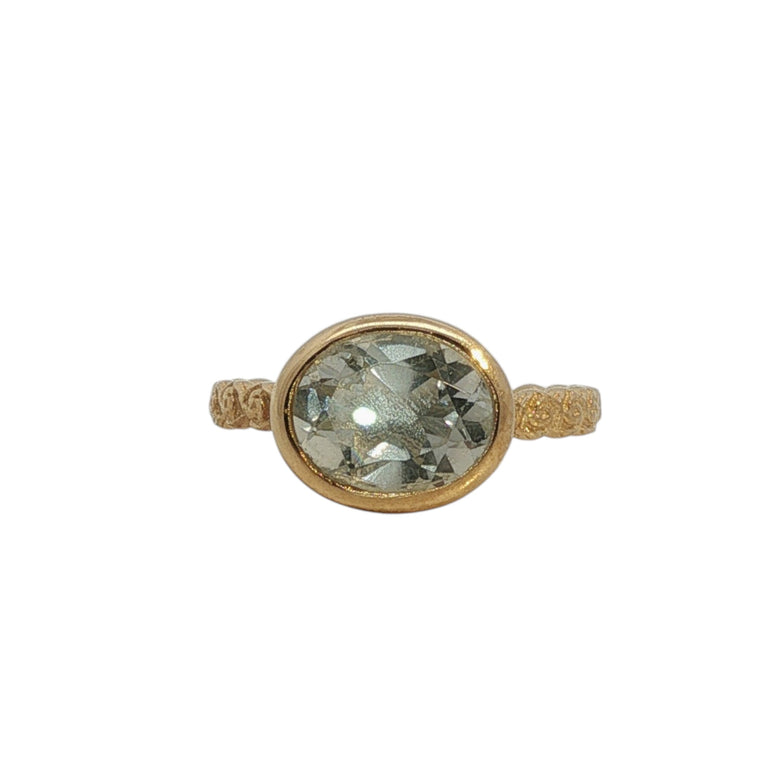 Aquamarine Ring Oval 8 X 10 mm – Floral