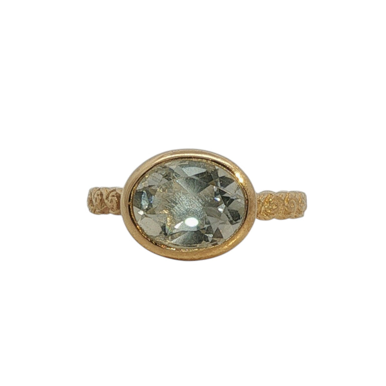Aquamarine Ring Oval 8 X 10 mm – Floral