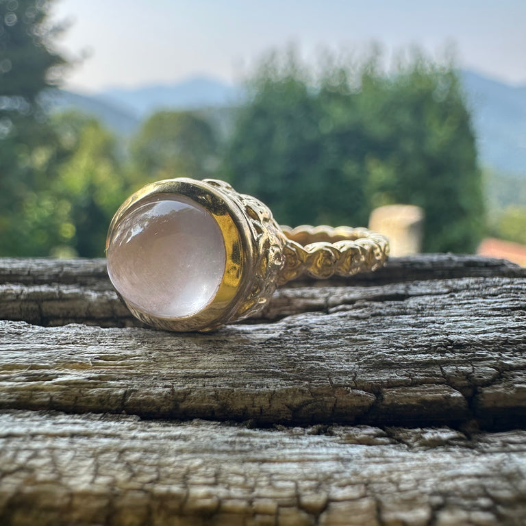 Rosenquarz Ring OVAL – Floral Collection