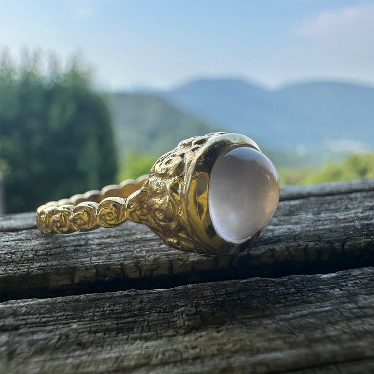 Rosenquarz Ring OVAL – Floral Collection