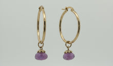 Creolen-Set mit Amethyst- Edelstahl - SALE