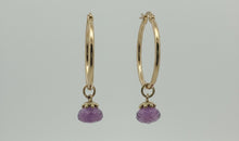 Creolen-Set mit Amethyst- Edelstahl - SALE