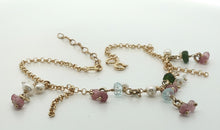 Anklet mit Perlen und Turmalin Charms