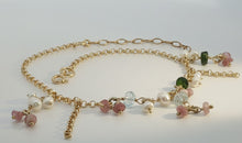 Anklet mit Perlen und Turmalin Charms