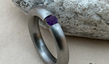 Pneu Ring Edelstahl mit Amethyste