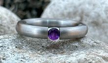 Pneu Ring Edelstahl mit Amethyste