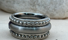 3-teiliges Ring-Set Edelstahl mit Amethyste