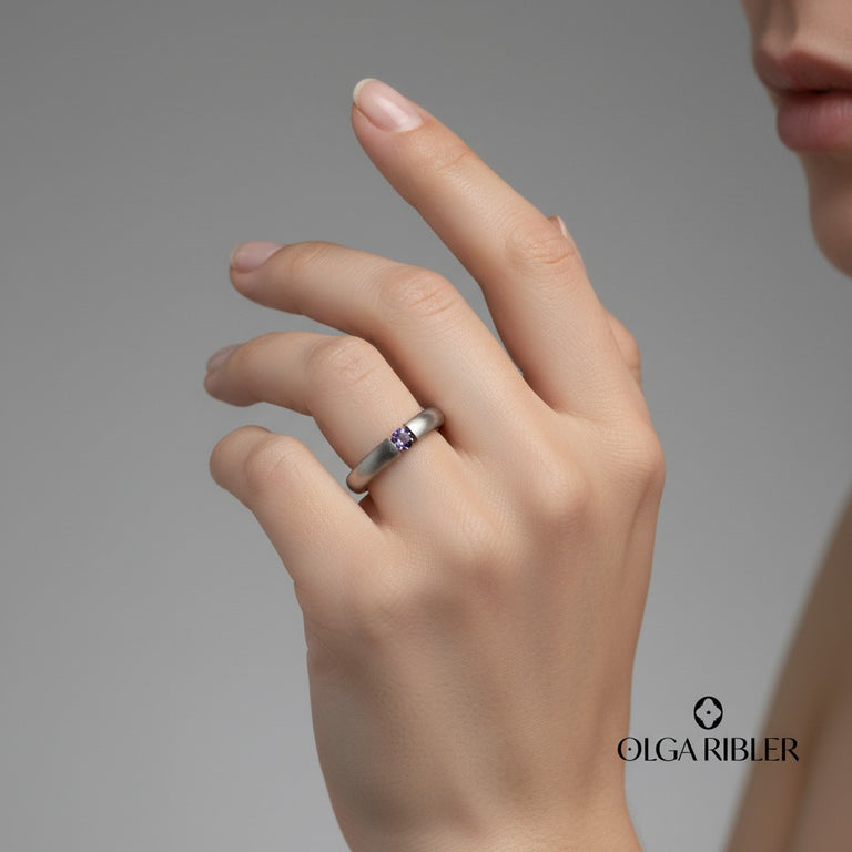 Pneu Ring Edelstahl mit Iolithe SALE