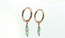 Creolen 16 mm Edelstahl mit Chrysoprase Charms SALE