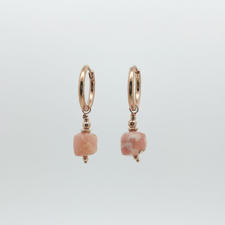 Creolen-Set 16mm Edelstahl Creolen mit Anden Opale Charms SALE