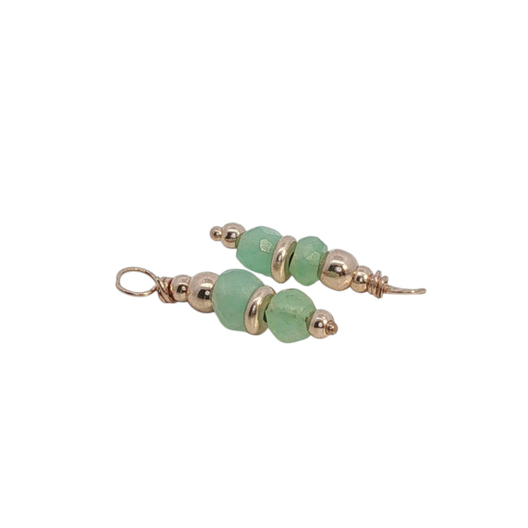 Creolen 16 mm Edelstahl mit Chrysoprase Charms SALE