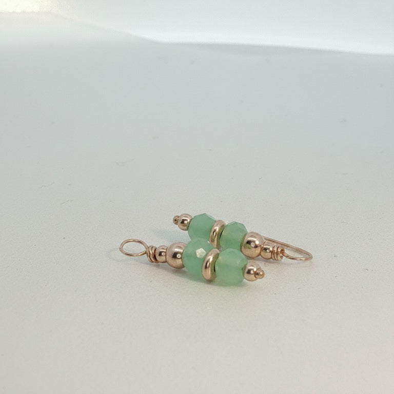 Creolen 16 mm Edelstahl mit Chrysoprase Charms SALE