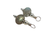 Creolen 16 mm Edelstahl mit Labradorite Charms SALE