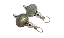 Creolen 16 mm Edelstahl mit Labradorite Charms SALE