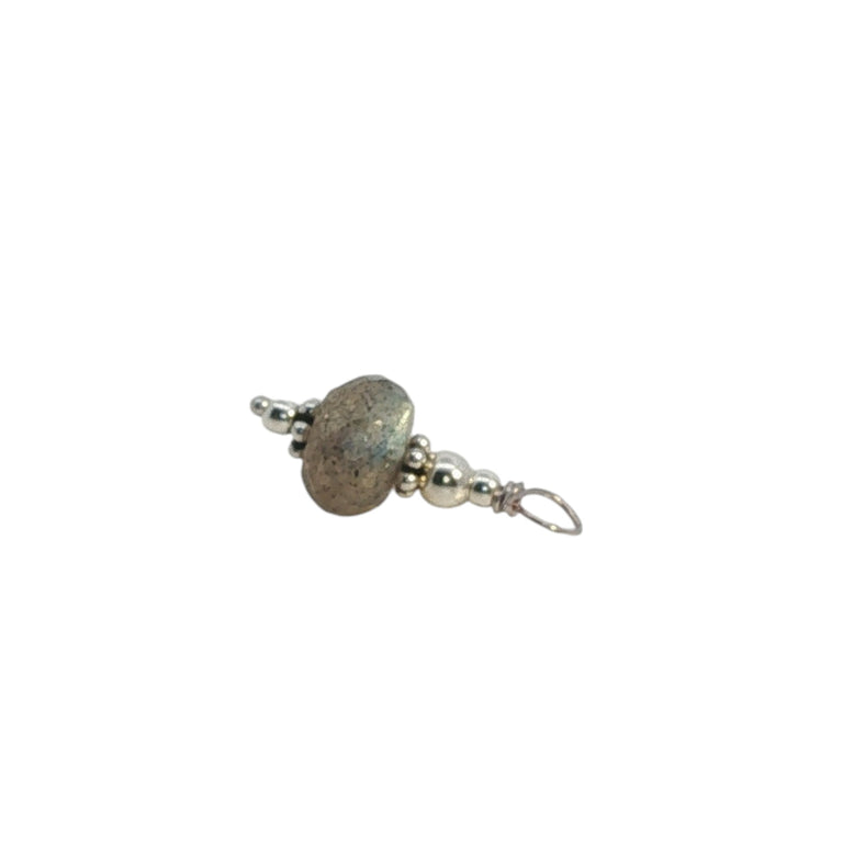 Creolen 16 mm Edelstahl mit Labradorite Charms SALE
