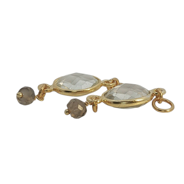 Creolen 16 mm Edelstahl mit Prasiolithe Charms SALE
