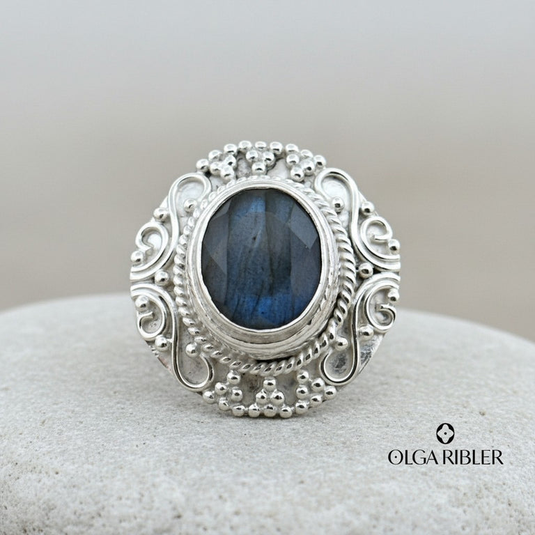 Labradorite Antik Look Ring