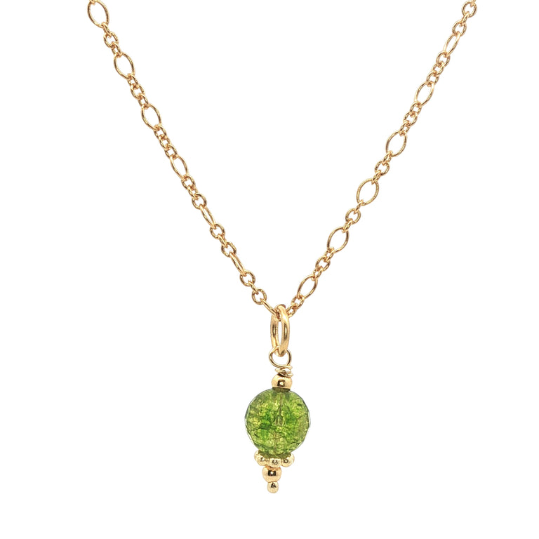 Gliederkette mit 6 mm Peridote Anhänger