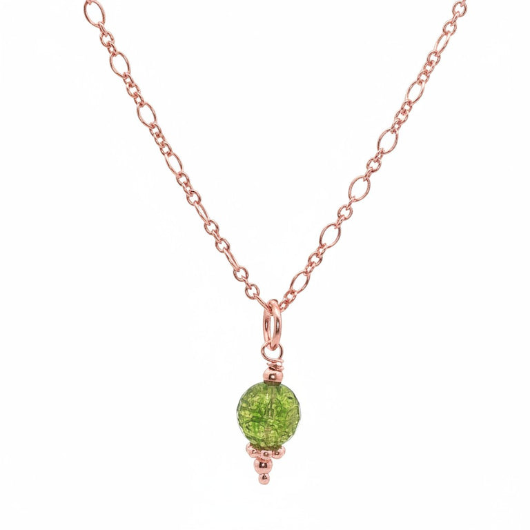 Gliederkette mit 6 mm Peridote Anhänger