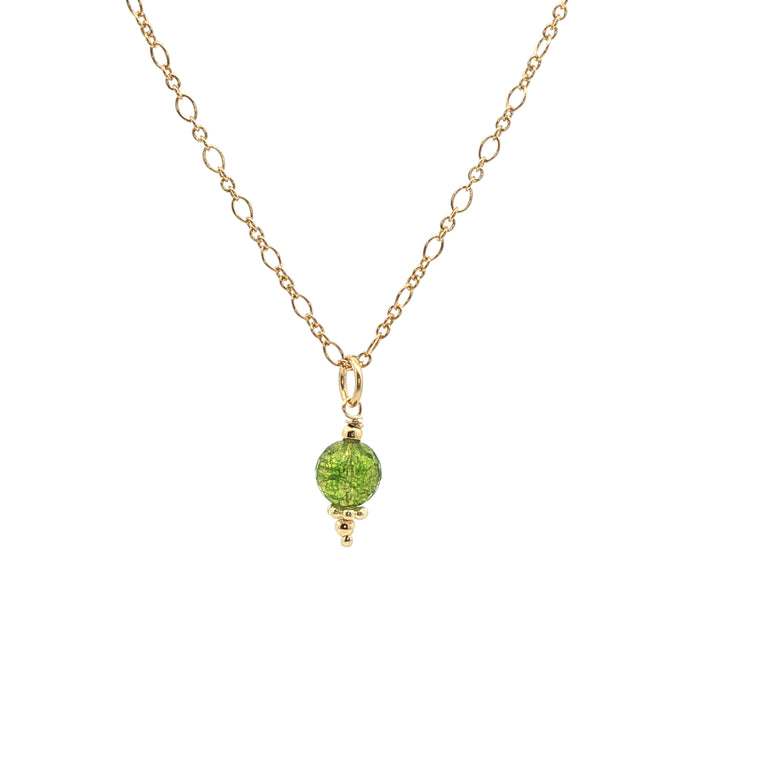 Gliederkette mit 6 mm Peridote Anhänger