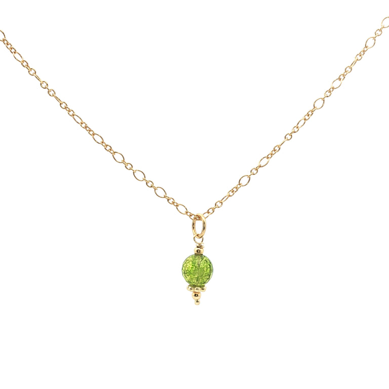 Gliederkette mit 6 mm Peridote Anhänger