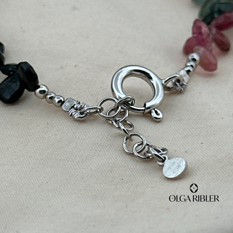 Multiturmalin Armband 6X7 mm
